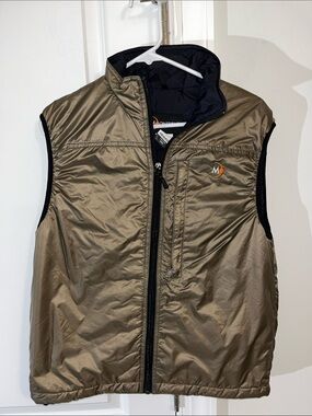 Women’s Trail Hiking Brown Puffer Moonstone Packable Down Vest Jacket S Nylon